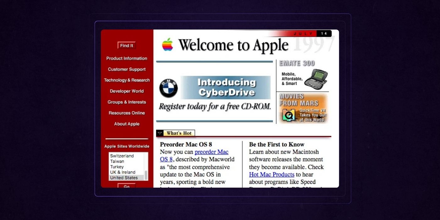 01 - Website By Year (1997) Apple Website - 1997