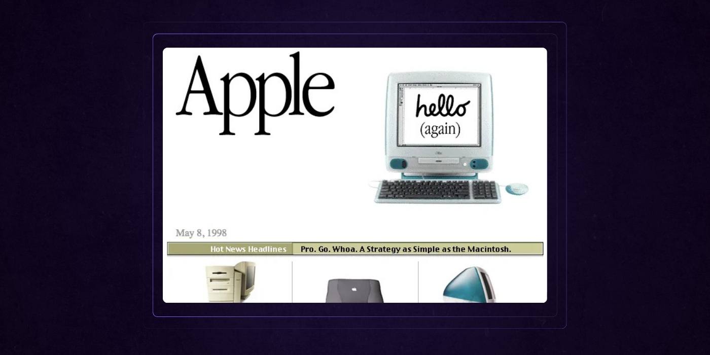 01 - Website By Year (1998) Apple Website - 1998