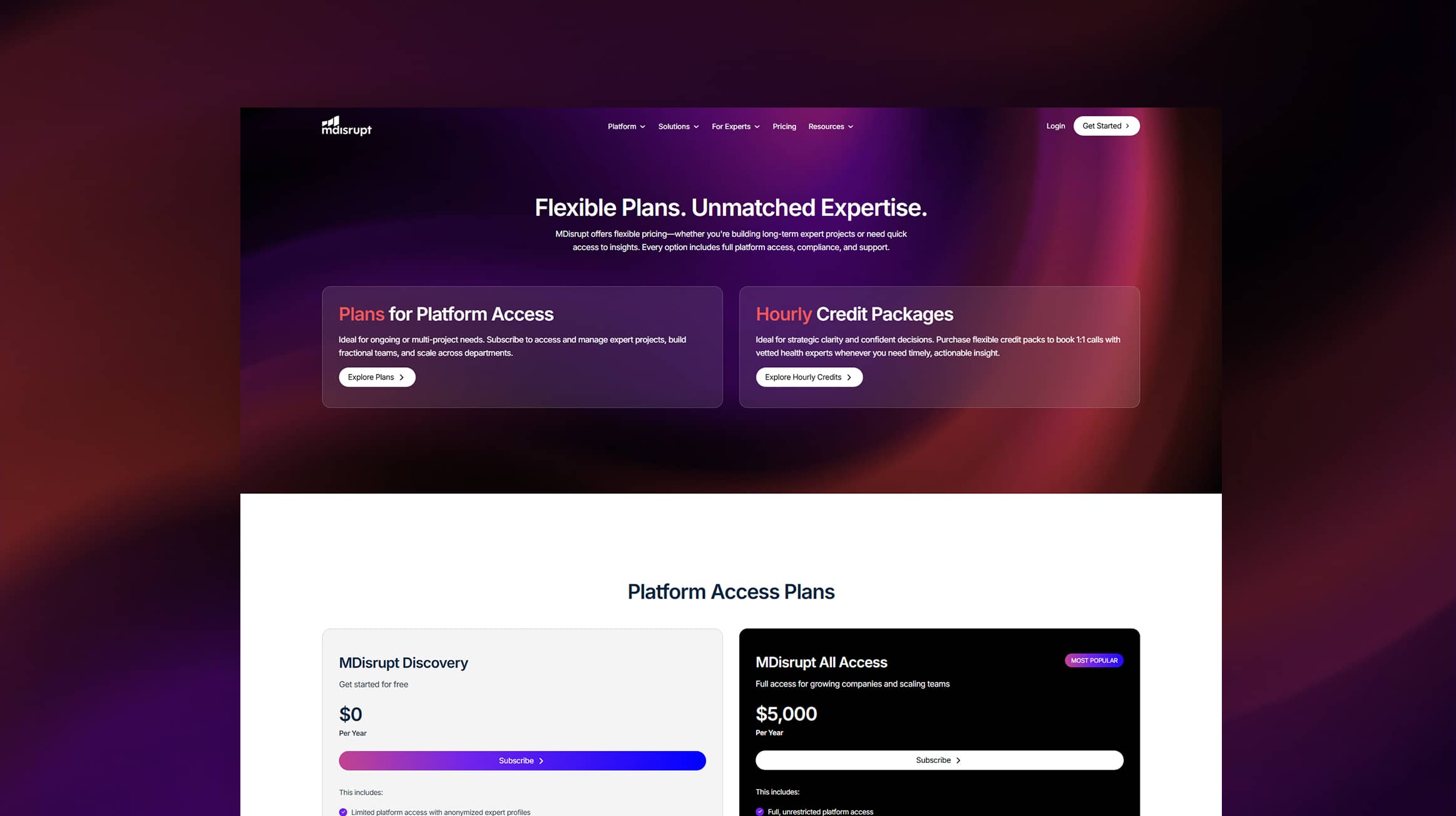 Mdisrupt Pricing Page [Fallback]